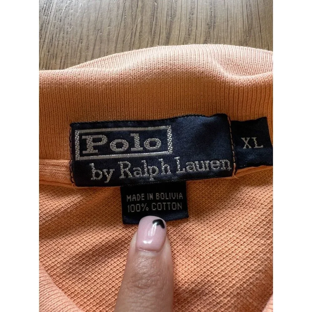 Polo Ralph Lauren Orange Short Sleeve Polo Shirt Size XL Golf Men Preppy‎ Career